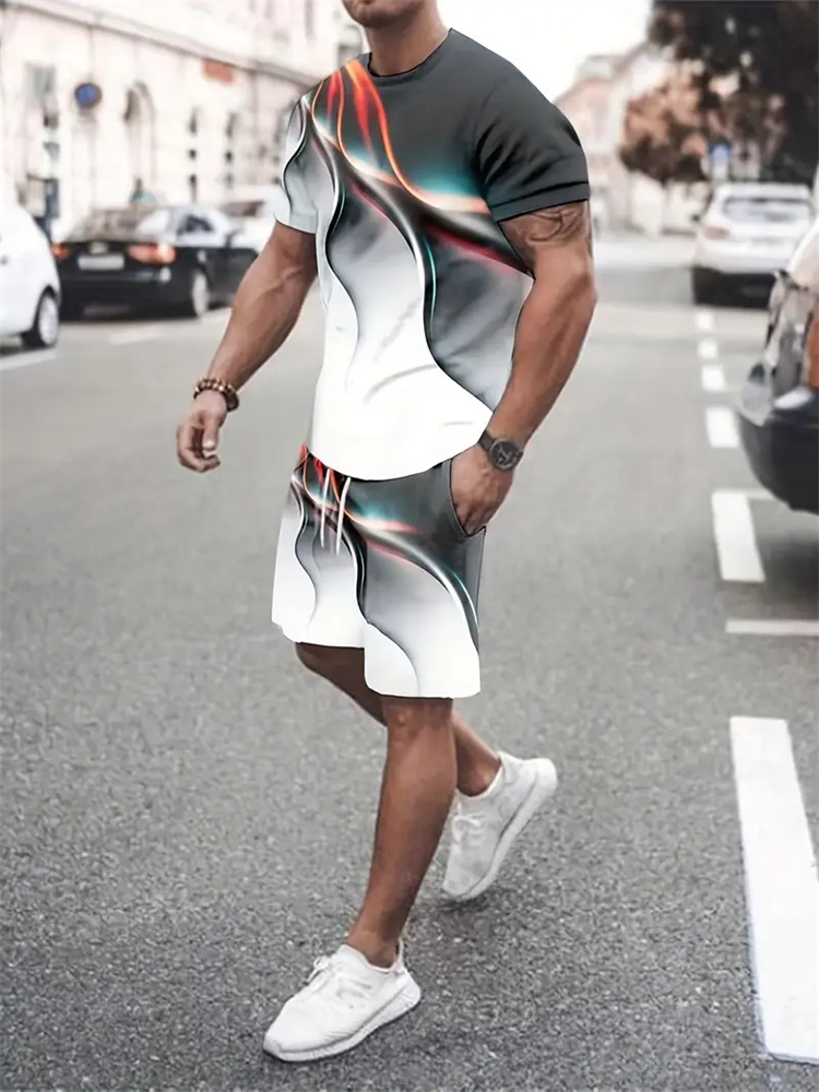 Running Gear Men - Kaus Tekstur Gradien Pria Wanita Setelan