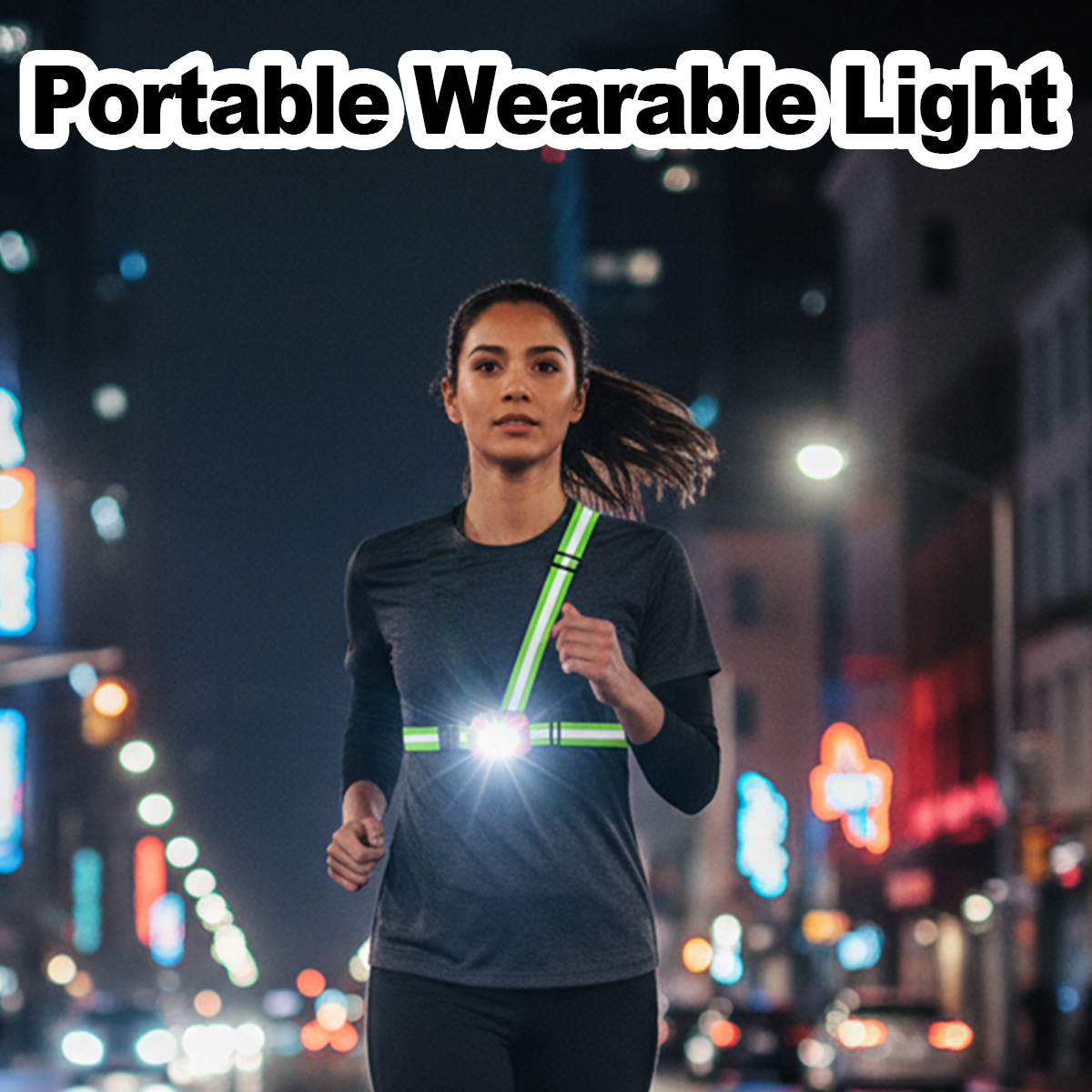 Reflective Running Gear Vest - Lampu Lari USB Dapat Diisi Ulang