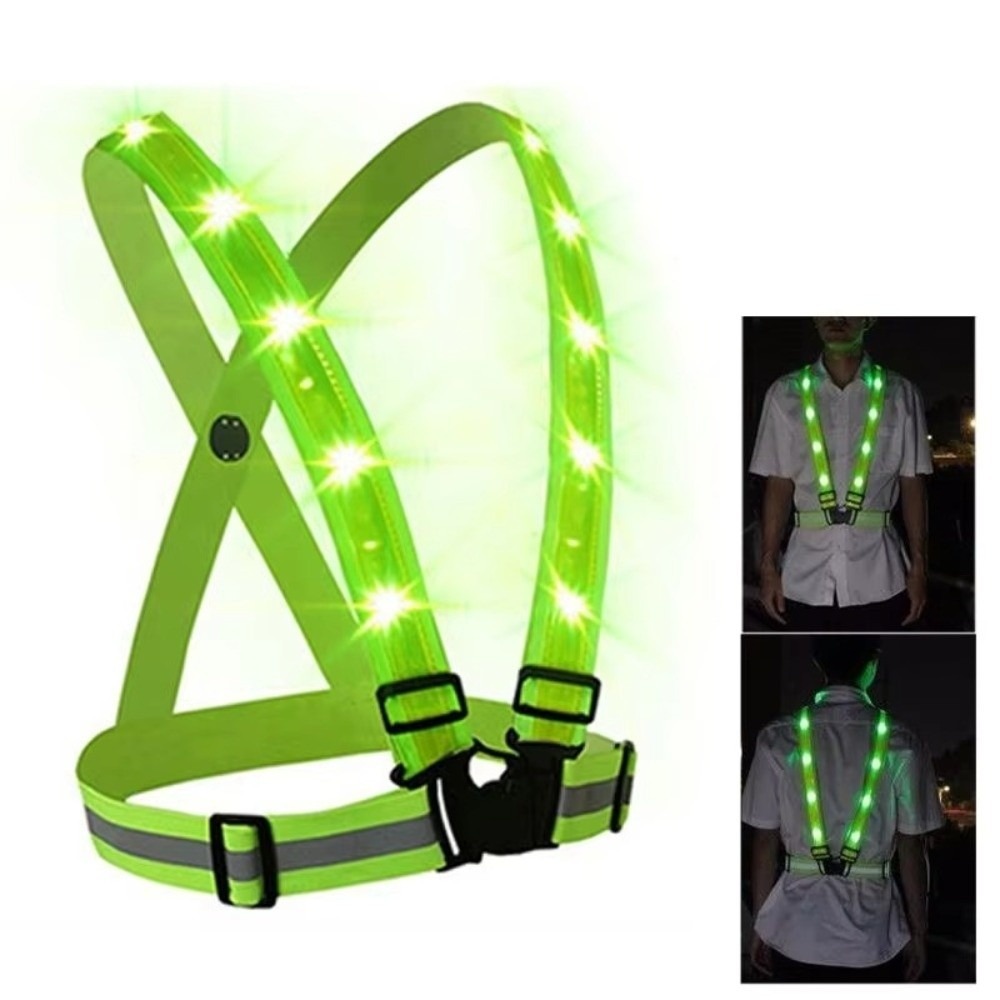 Reflective Running Gear Vest - Rompi Keselamatan LED Poliester Baru Warna