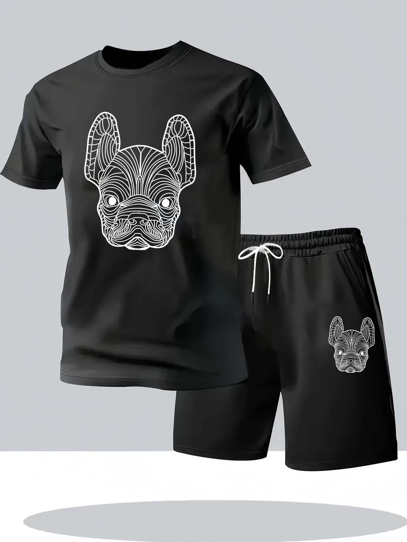 Running Gear Men - Setelan Kaos Lengan Pendek dan Celana