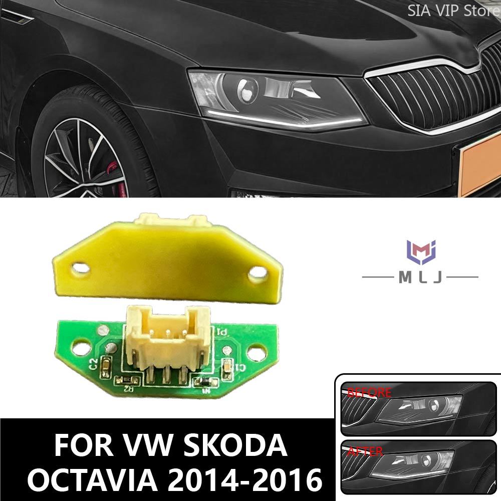 Running Headlamp Led - Untuk 2014 2015 2016 Volkswagen Skoda