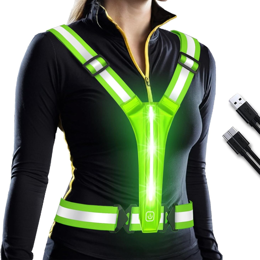 Reflective Running Gear Vest - Rompi Reflektif LED Perlengkapan Lari Rompi