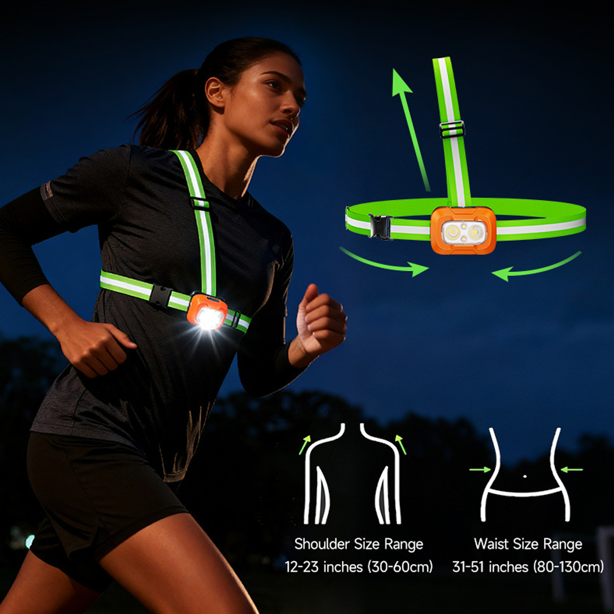 Lampu Lari USB Dapat Diisi Ula - Reflective Running Gear Vest ulasan dan harga