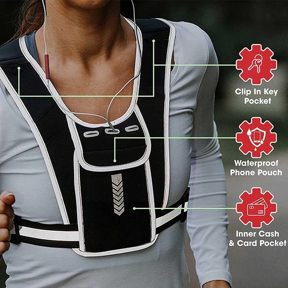 Wadah ponsel untuk pria wanita - Reflective Running Gear Vest ulasan dan harga