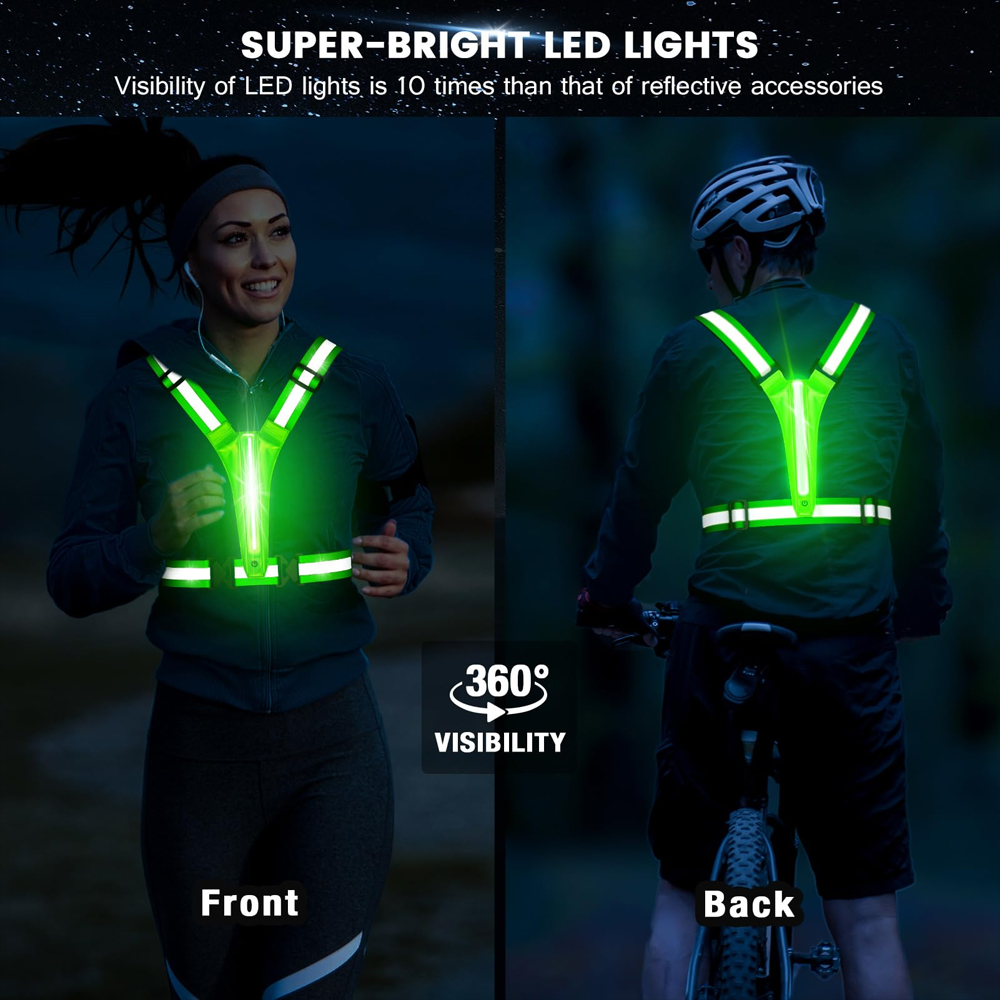 Rompi Reflektif LED Perlengkap - Reflective Running Gear Vest ulasan dan harga